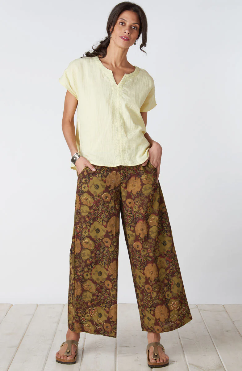Sangli Natural Dye Wide-Leg Pant - Port/Multi - Image 5