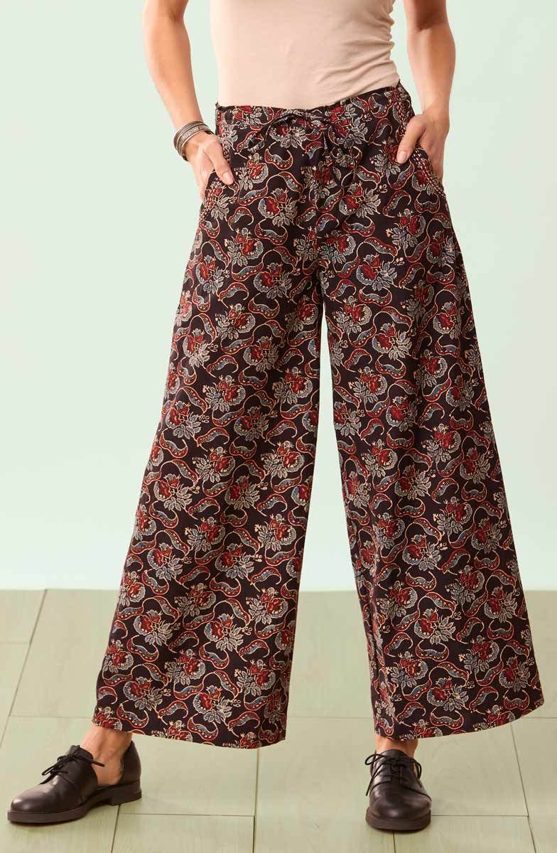 Sangli Natural Dye Wide-Leg Pant - Black/Multi - Image 3