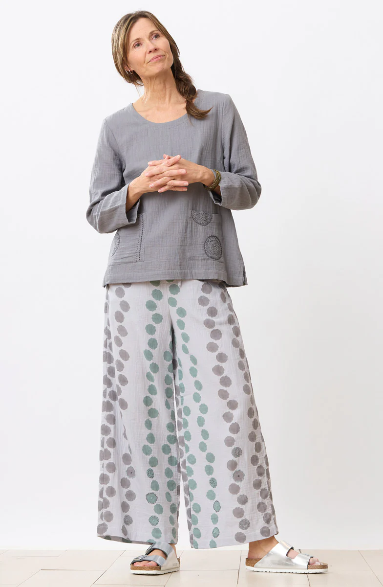 Sangli Double Gauze Wide-Leg Pant - Storm/Multi - Image 4
