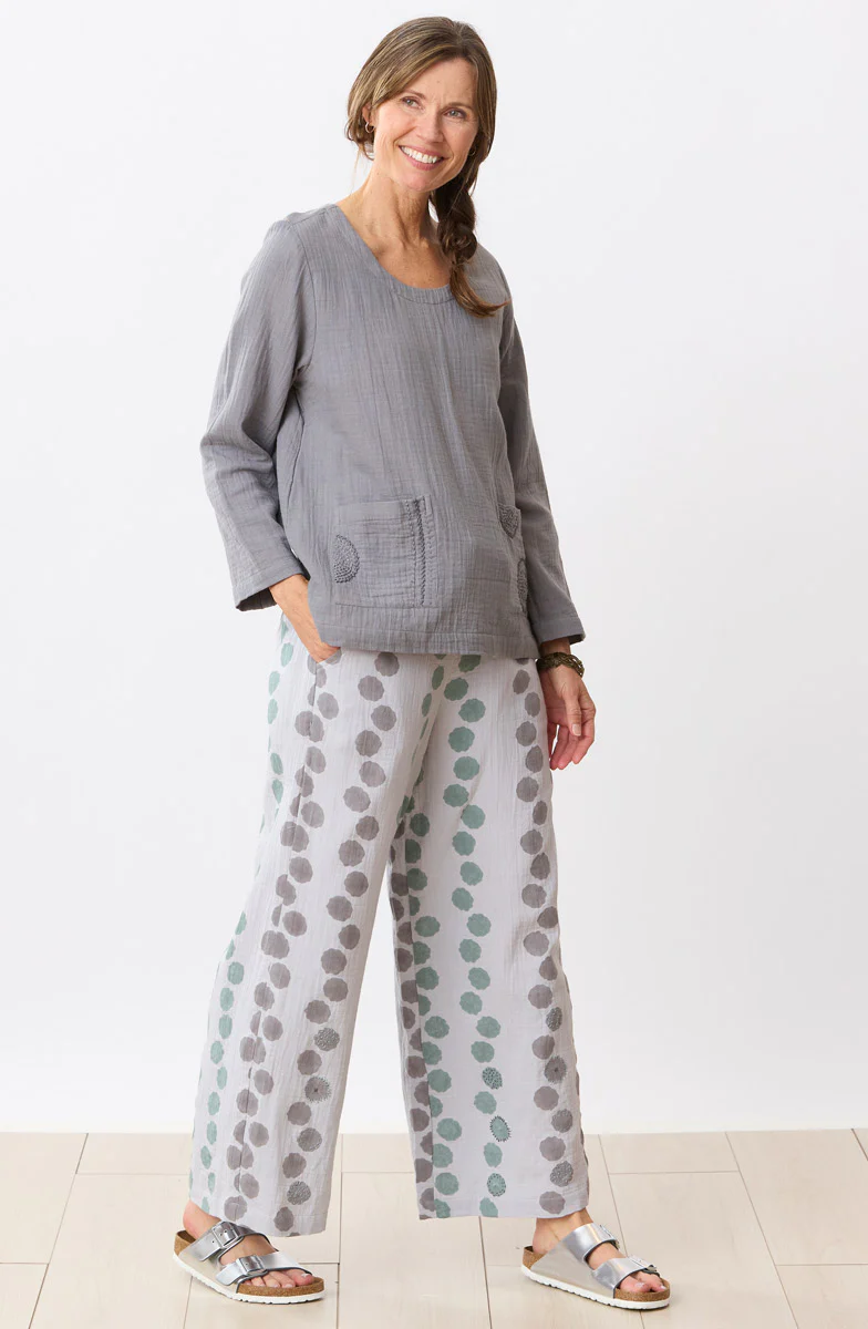 Sangli Double Gauze Wide-Leg Pant - Storm/Multi - Image 5