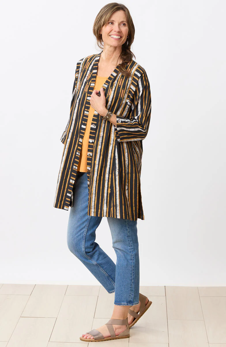 Sanika 3/4-Sleeve Swing Jacket - Black/Multi - Image 5