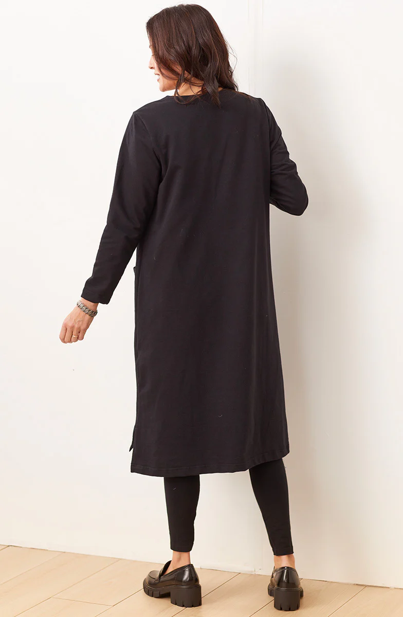 Sanjana Organic Cotton French Terry Dress - Black - Image 5