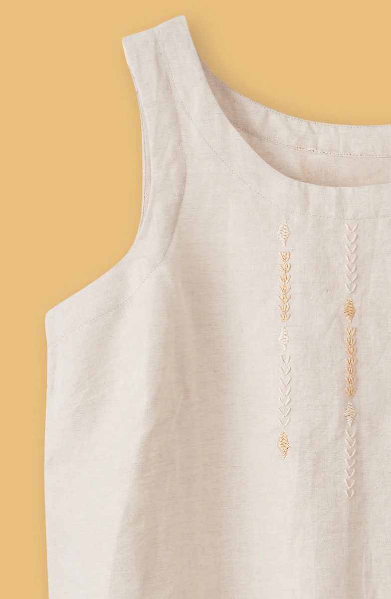 Sanju Linen Cotton Tunic Tank - Flax - Image 2