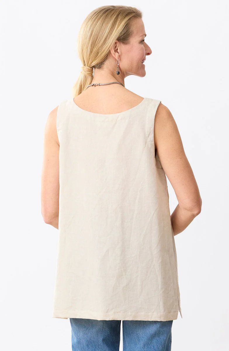 Sanju Linen Cotton Tunic Tank - Flax - Image 4