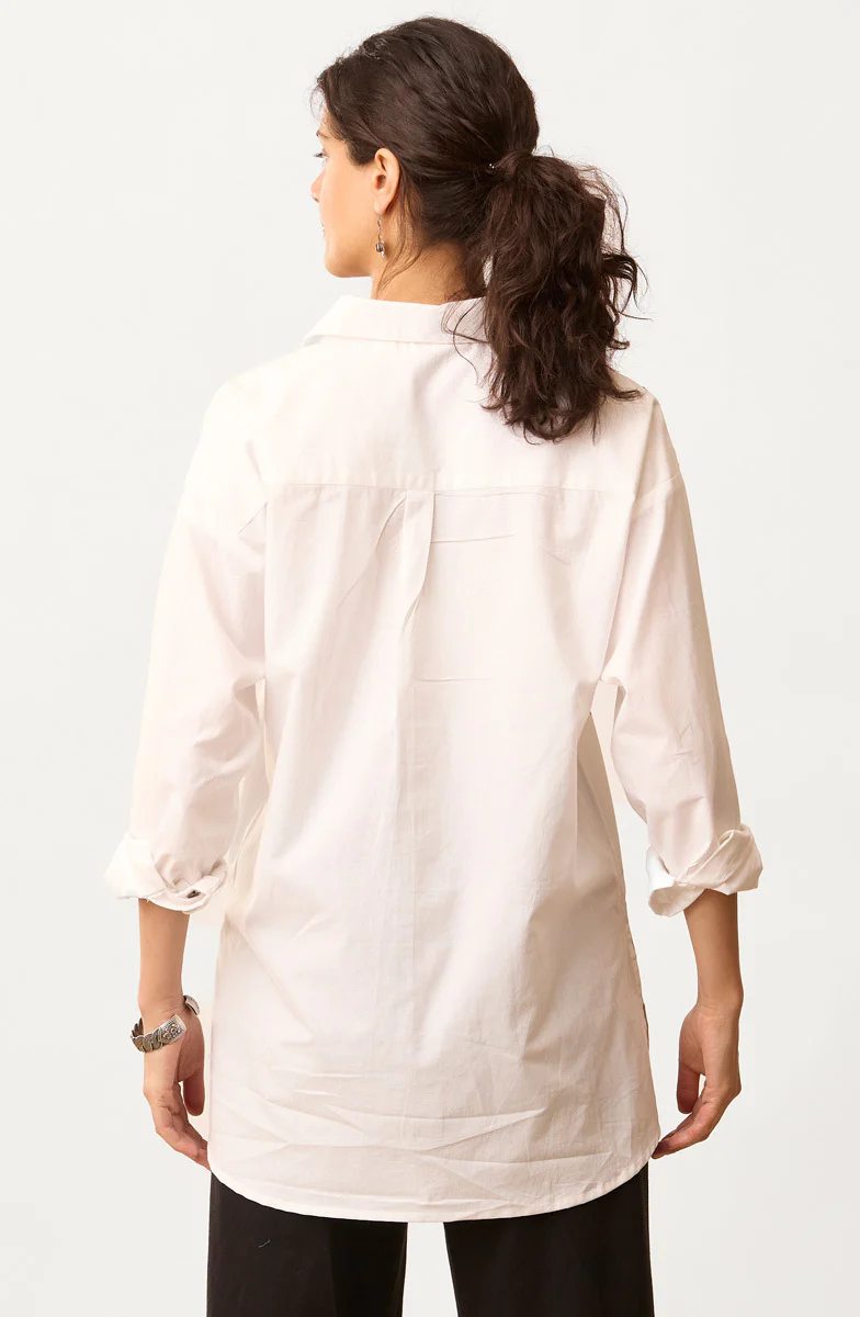 Savani Organic Cotton Embroidered Sampler Shirt - White - Image 5