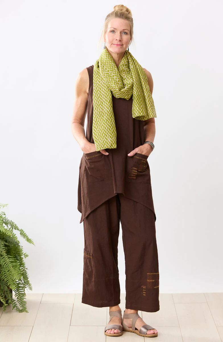 Cotton Silk Block Print Scarf - Image 4