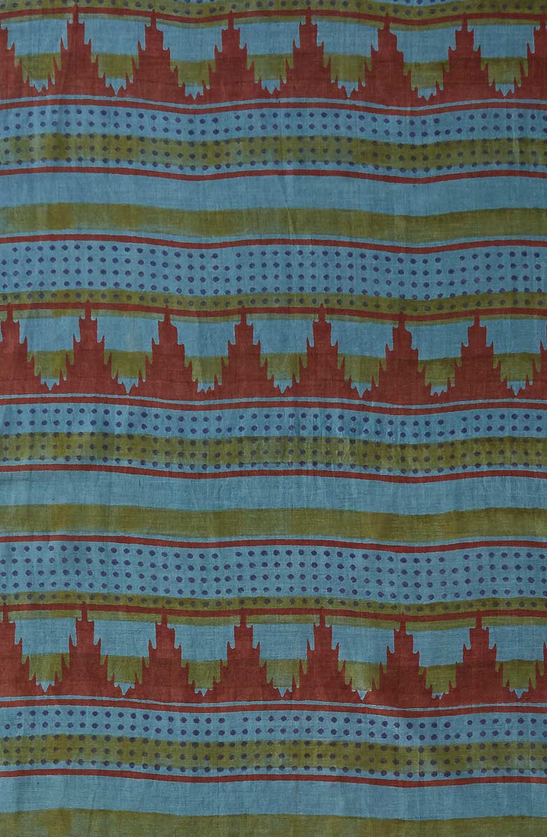 Cotton Silk Block Print Scarf - Image 7