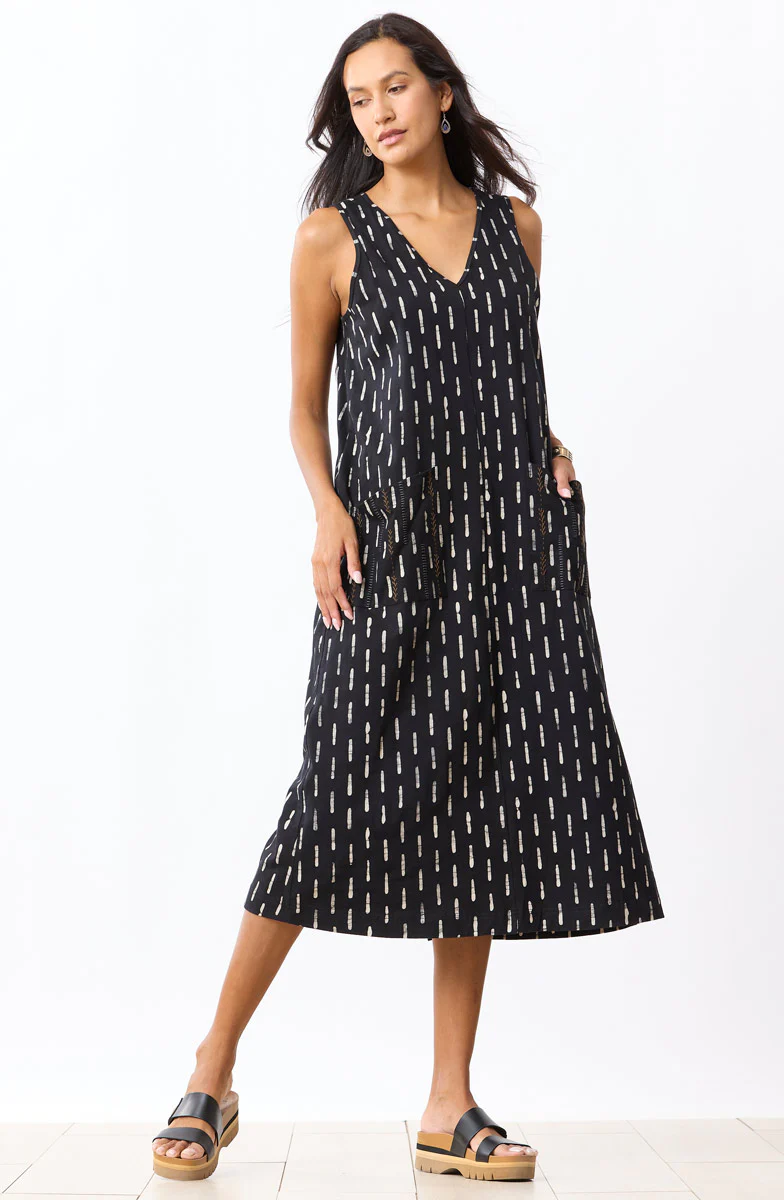 Seema Jersey V-Neck Long Tank Dress - Black - Image 4