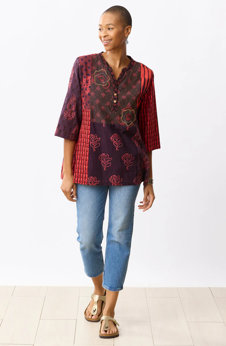 Shaily Deadstock Tunic - Red/Multi - Image 4
