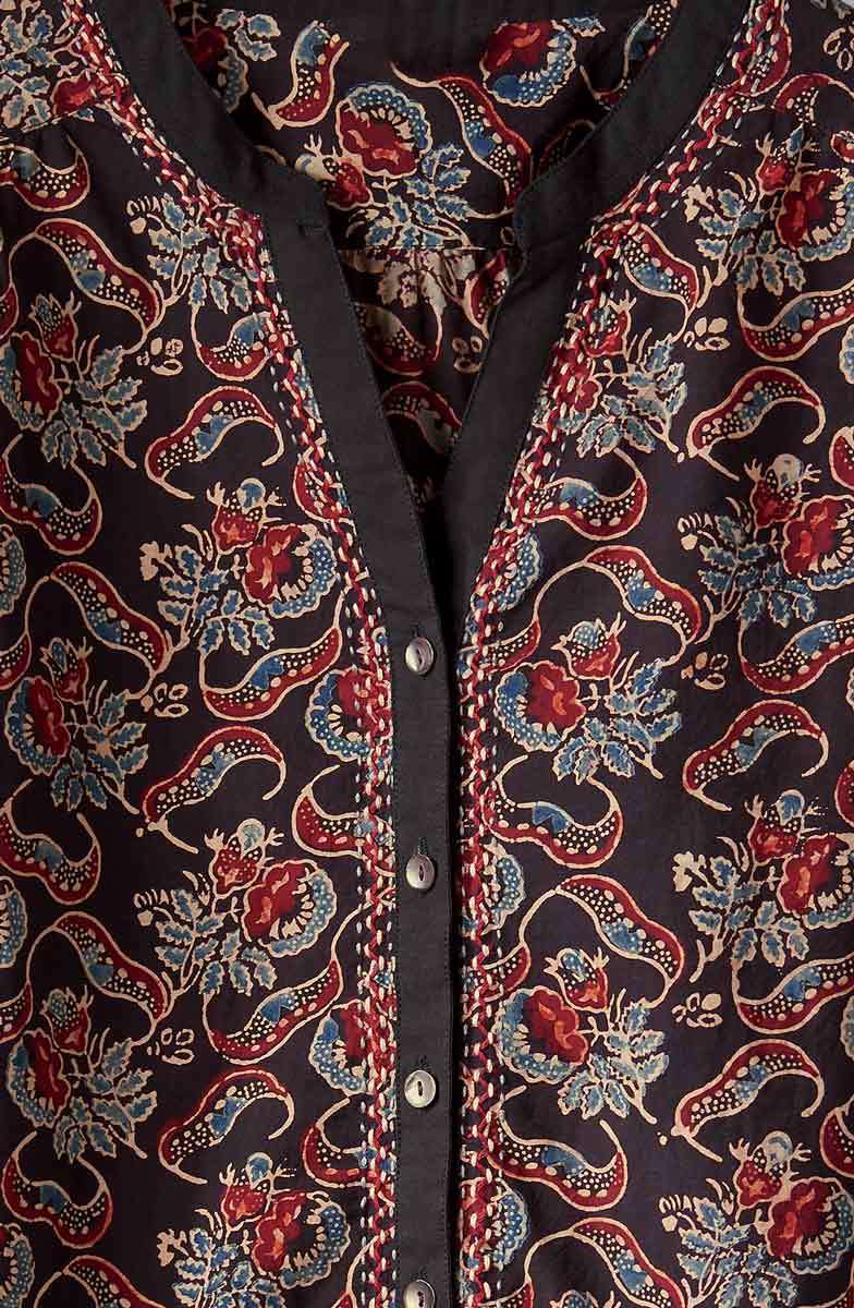 Shirali Button-Front Blouse - Black/Multi - Image 3