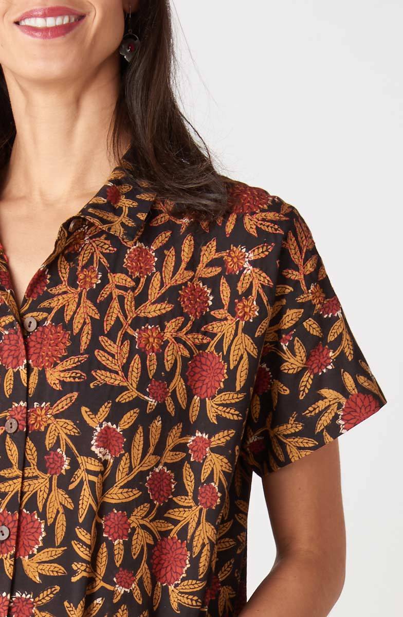 Shireen Block Print Shirt Dress - Black/Multi - Image 3