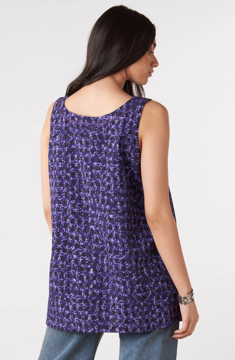 Sanju Block Print Tank - Purple - Image 4