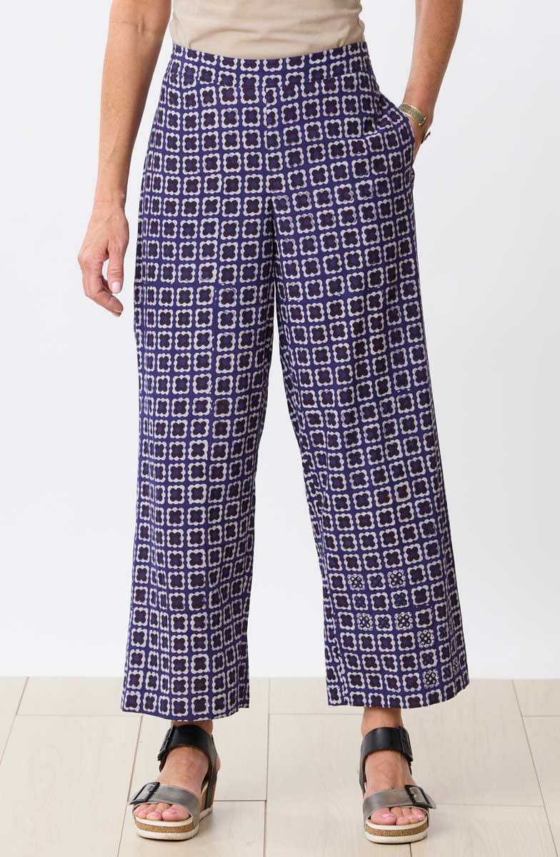 Shubha Flat-Front Pull-On Pant - Dark celestial/White - Image 3