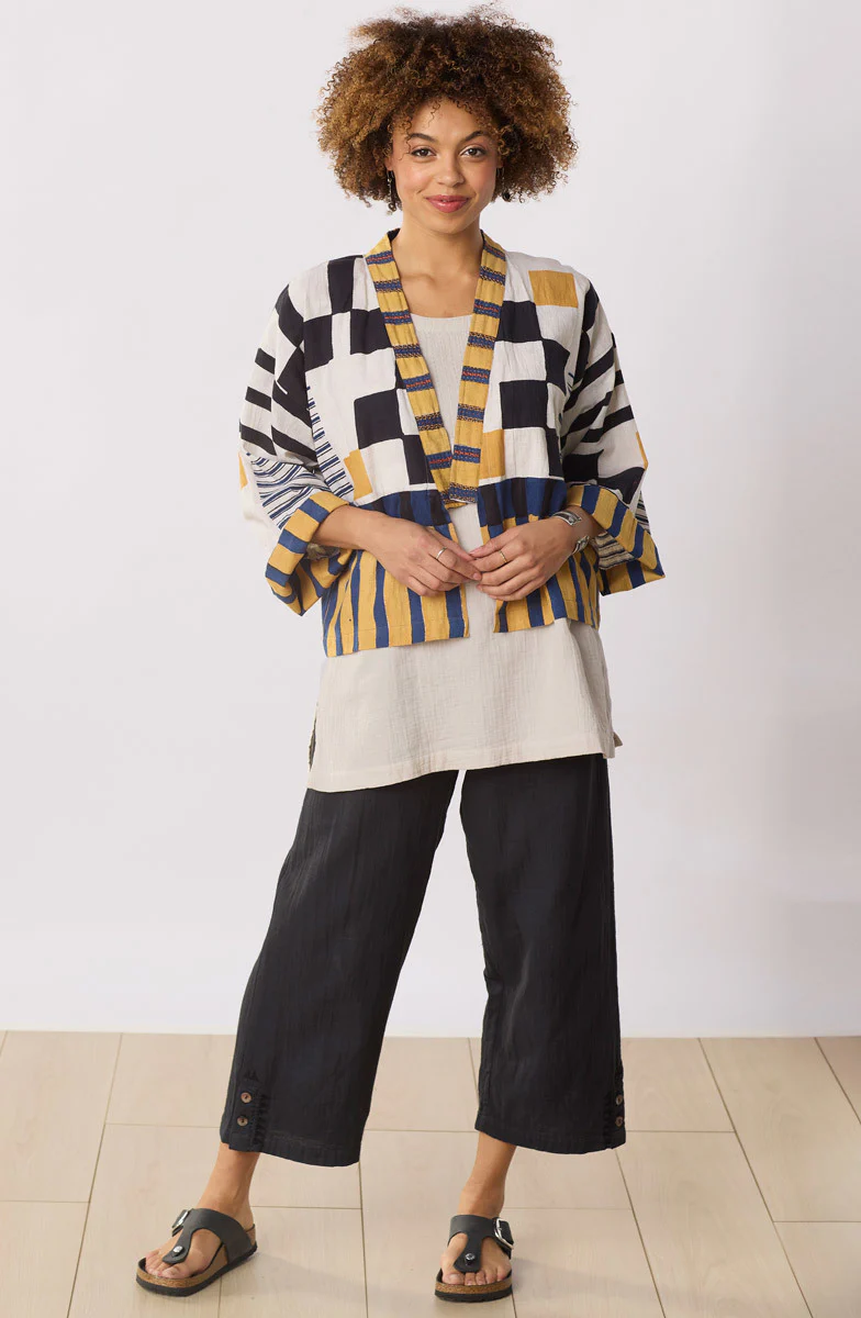 Sikkim Unstructured Boxy Jacket - Natural/Multi - Image 6