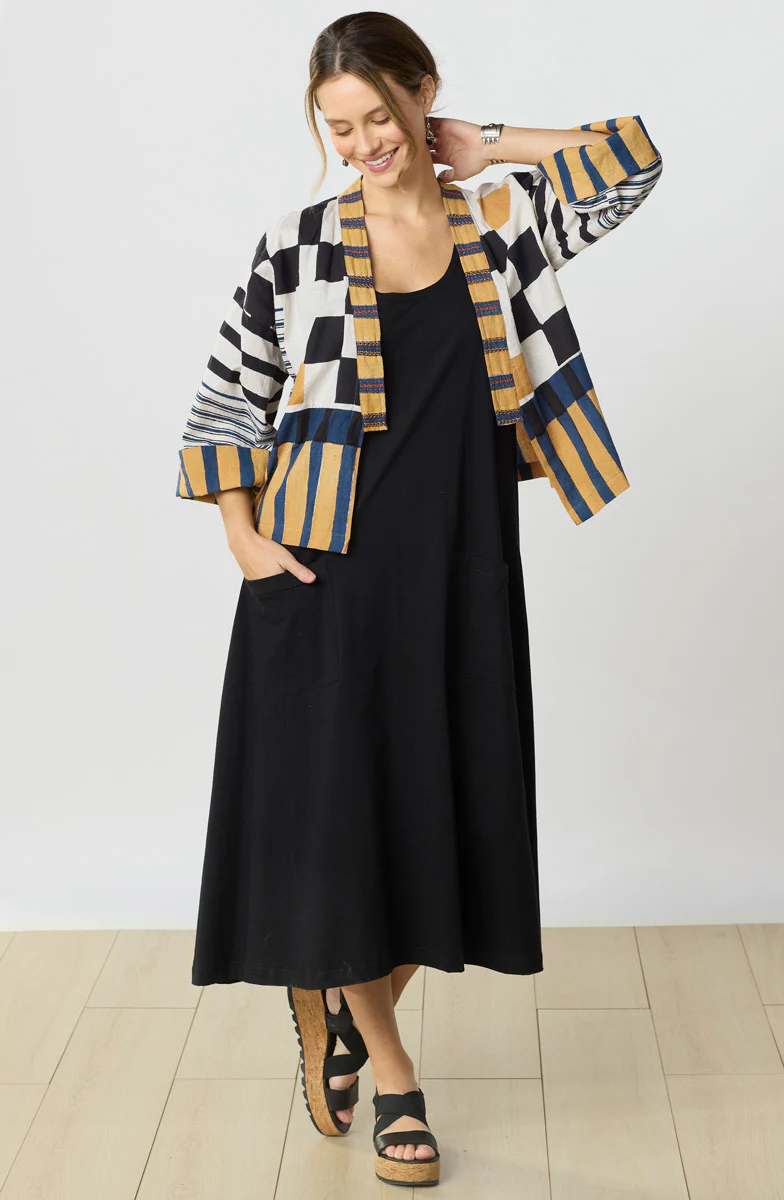 Sikkim Unstructured Boxy Jacket - Natural/Multi - Image 7
