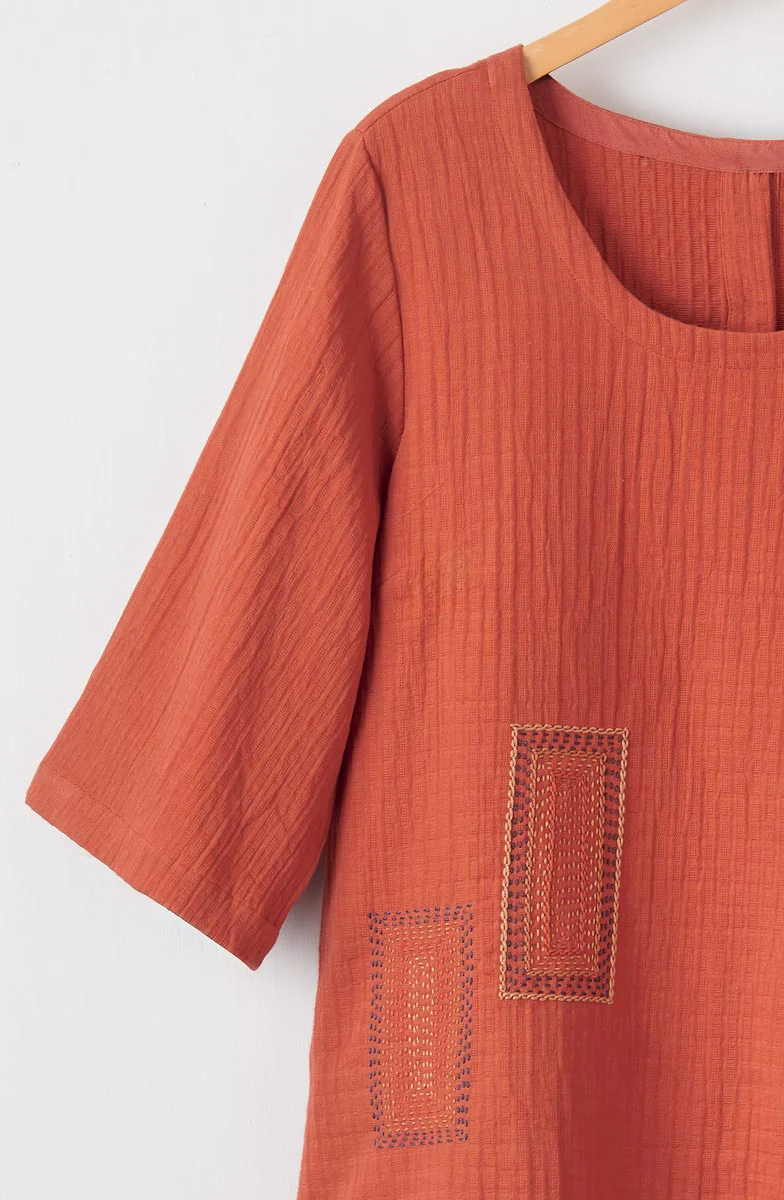 Sohan Dobby Gauze Back-Button Top - Image 3