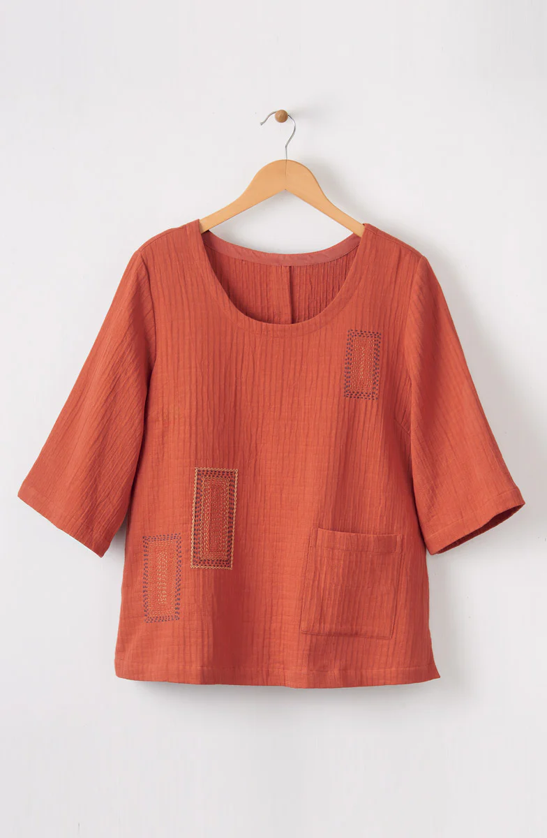 Sohan Dobby Gauze Back-Button Top - Image 7