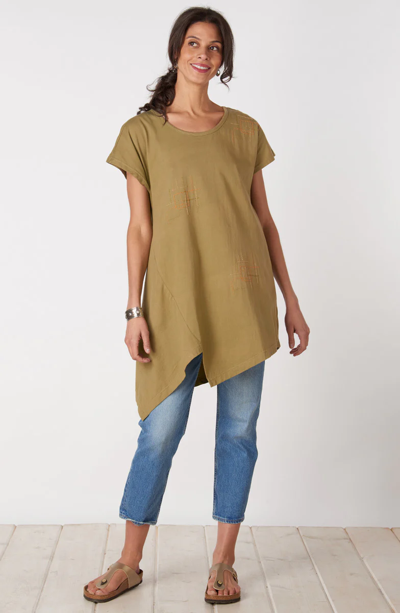 Sonali Cotton Jersey Asymmetrical Top - Image 6