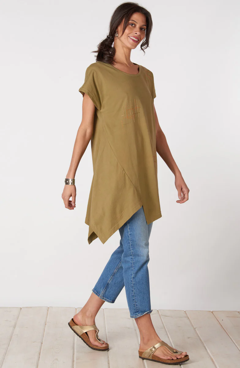 Sonali Cotton Jersey Asymmetrical Top - Image 7