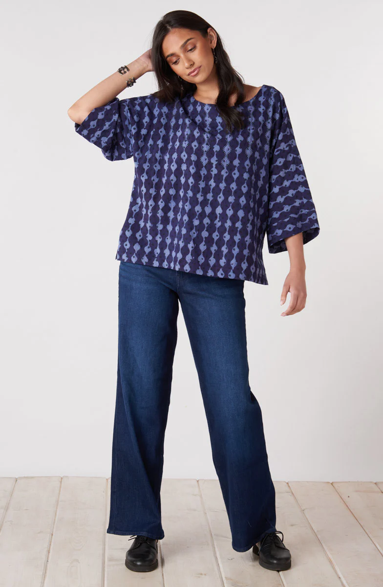 Sujaya Drop-Shoulder Boxy Top - Tranquil blue - Image 6
