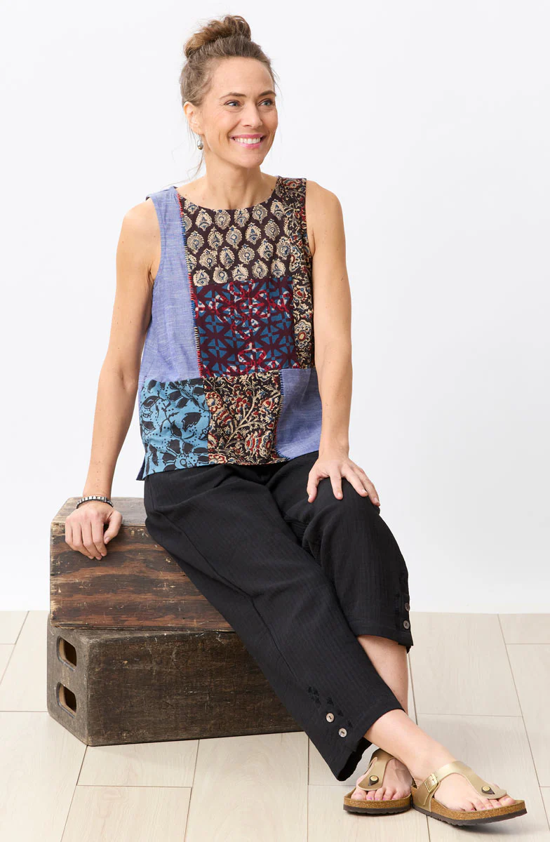 Suma Deadstock Patchwork Tank - Chambray/Multi - Image 3