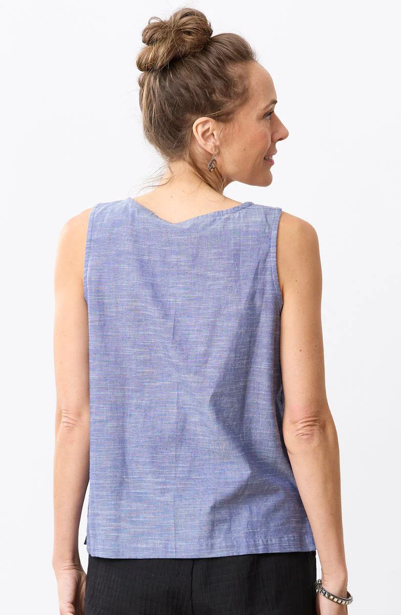 Suma Deadstock Patchwork Tank - Chambray/Multi - Image 4
