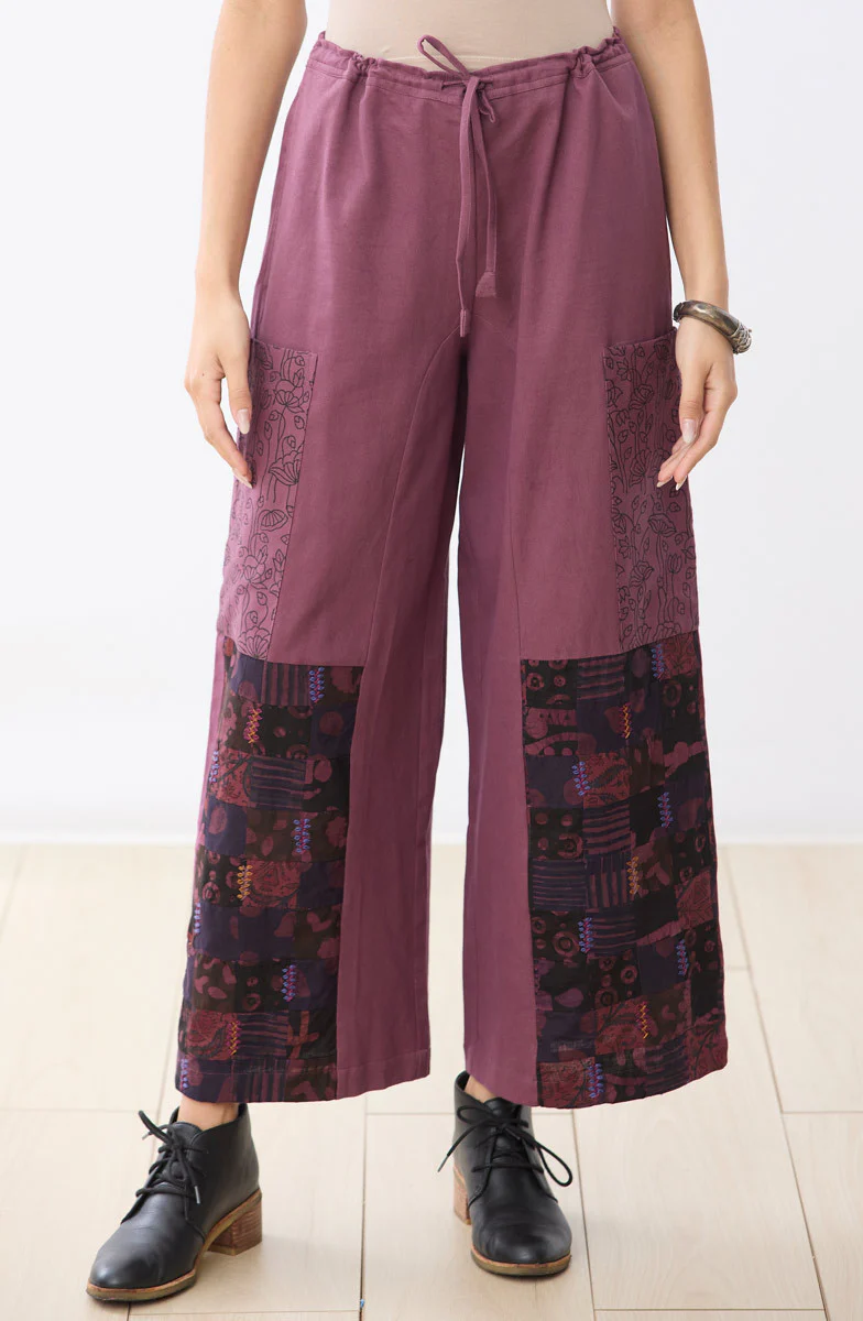 Suniti Cotton Twill Wide-Leg Pant - Sedona plum/Chindi - Image 3