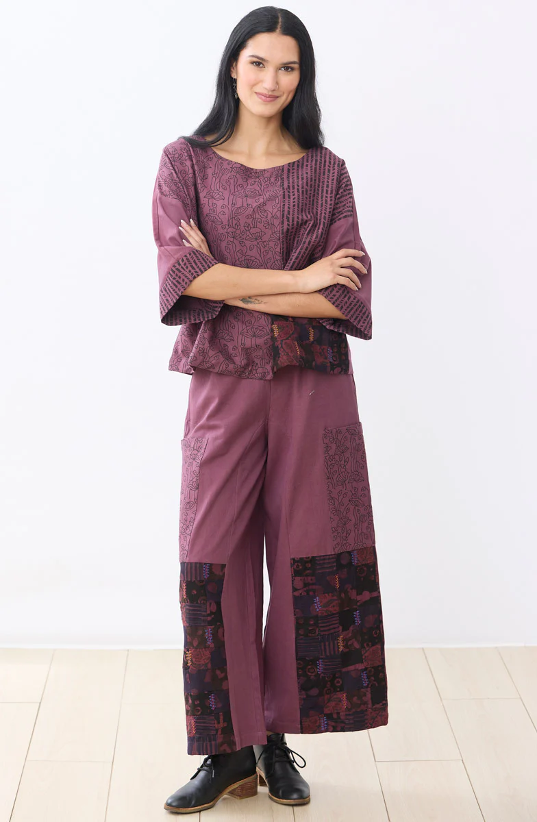 Suniti Cotton Twill Wide-Leg Pant - Sedona plum/Chindi - Image 4