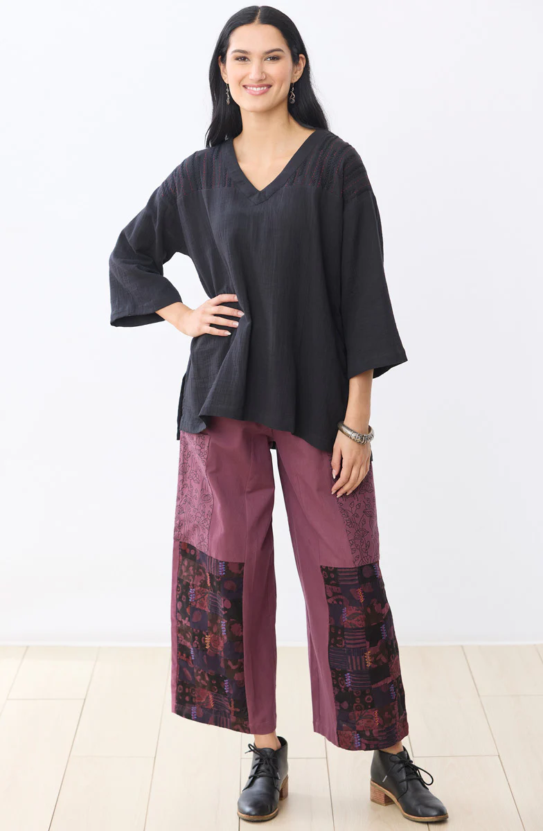Suniti Cotton Twill Wide-Leg Pant - Sedona plum/Chindi - Image 7