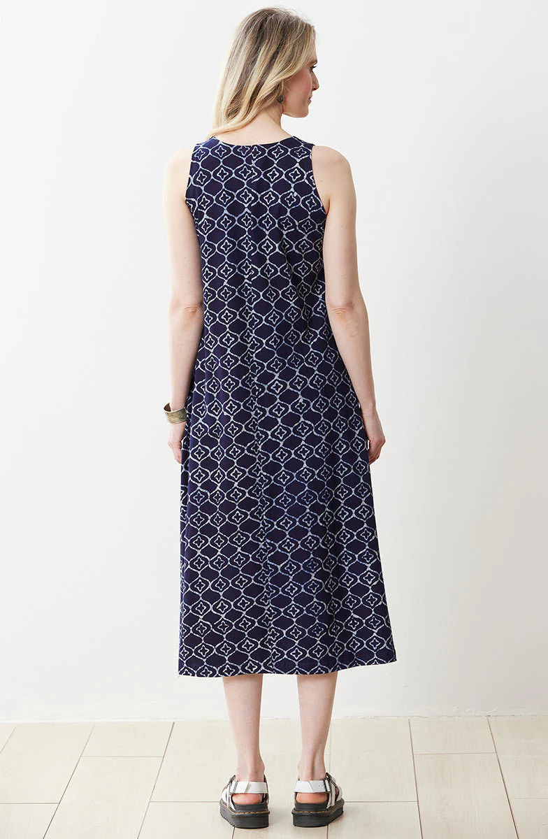 Supriya Jersey A-line Midi Tank Dress - Navy - Image 5