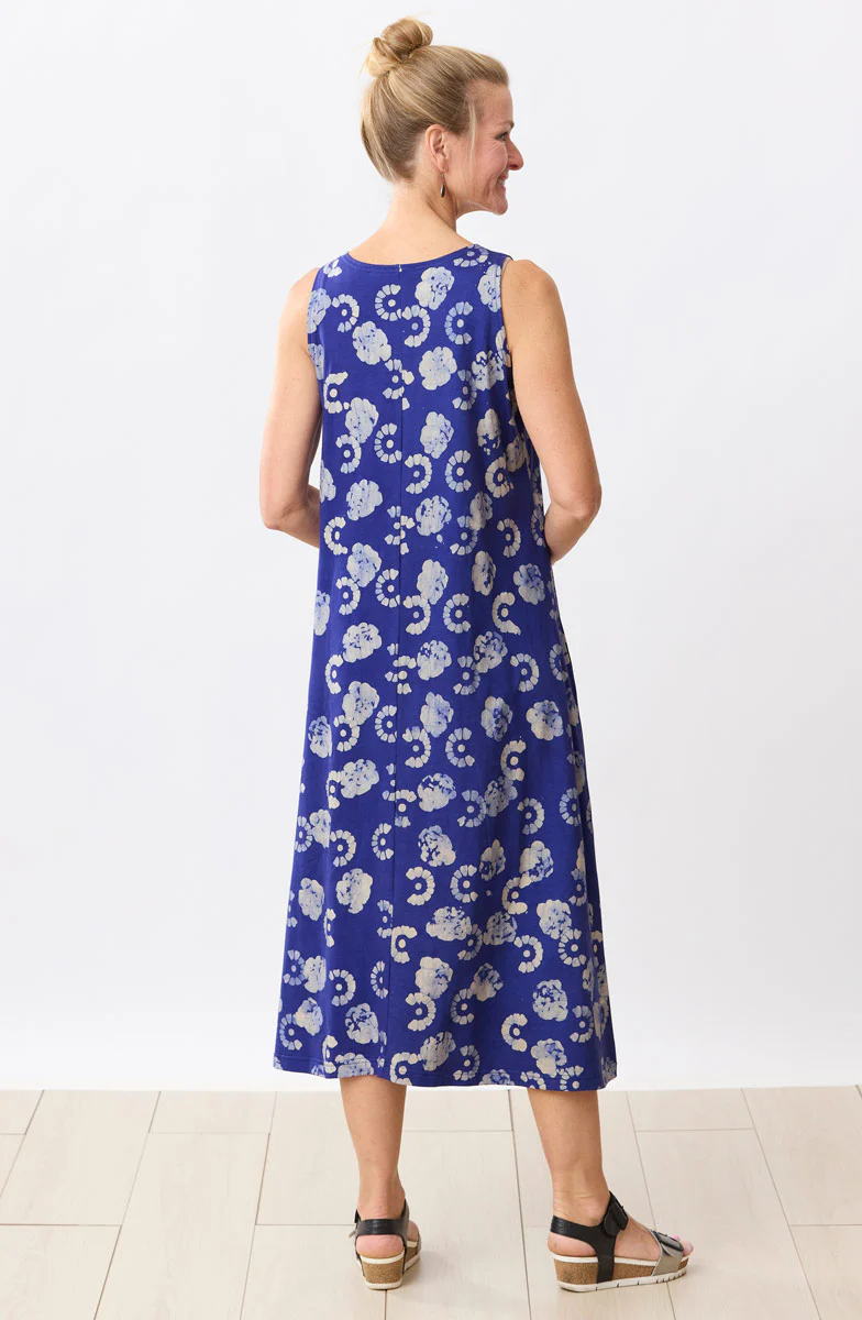 Supriya Jersey A-line Midi Tank Dress - Cobalt/Multi - Image 5