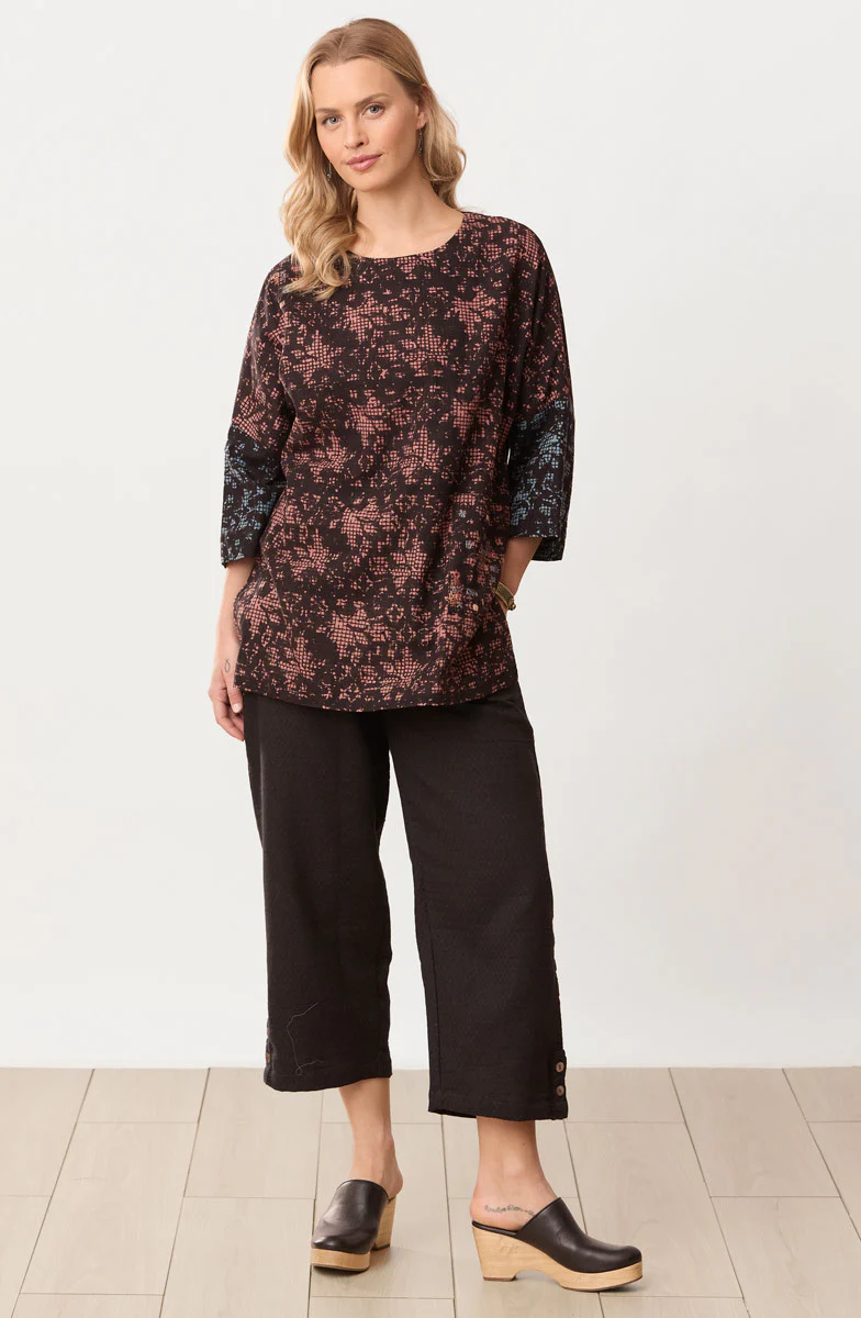Tanisha Block Print 3/4-Sleeve Tunic - Ambrosia/Multi - Image 4