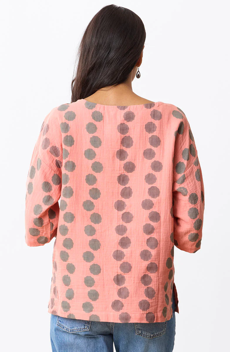 Tikona Double Gauze Popover Top - Grapefruit - Image 4