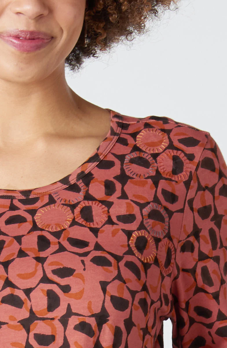 Tishani Jersey Knit Kurta Tunic Dress - Cedar - Image 3