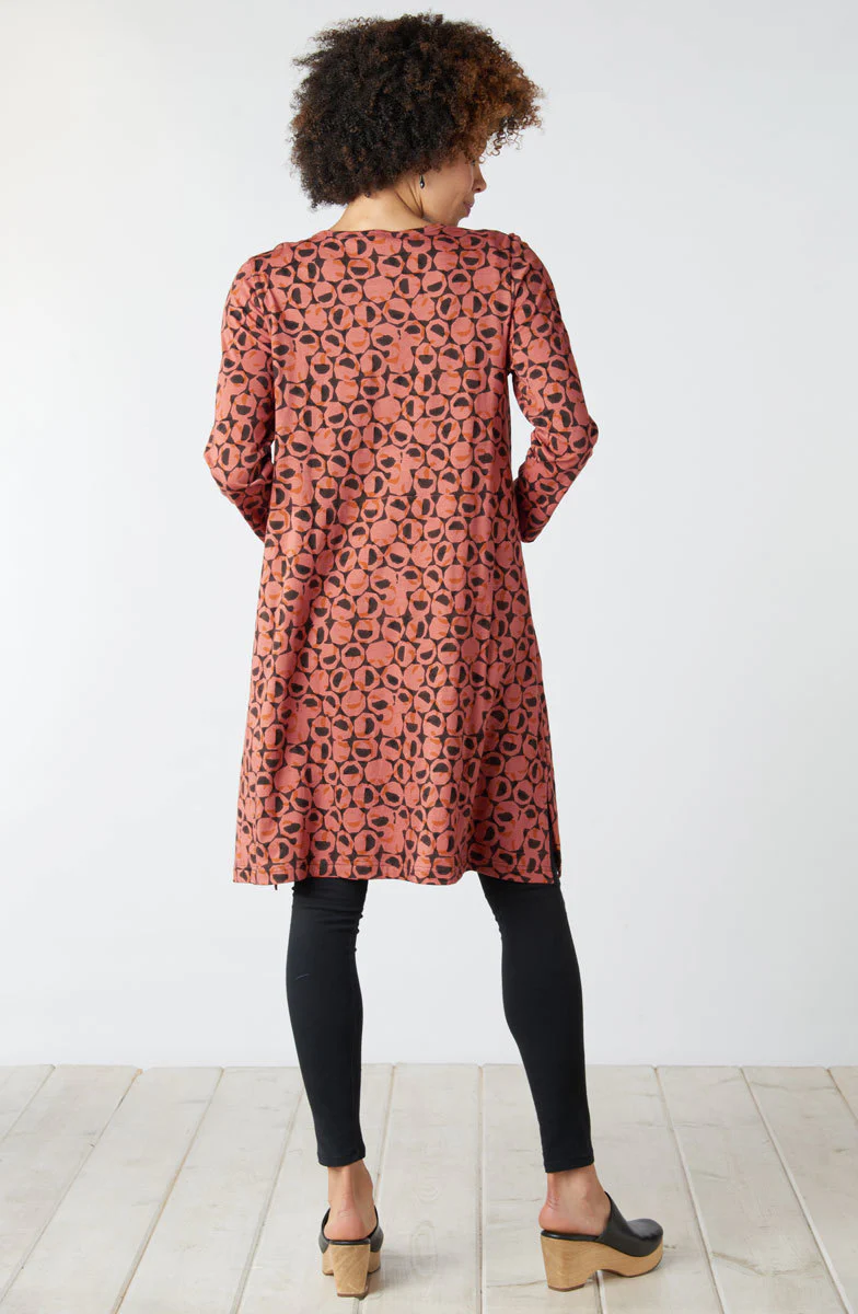 Tishani Jersey Knit Kurta Tunic Dress - Cedar - Image 4