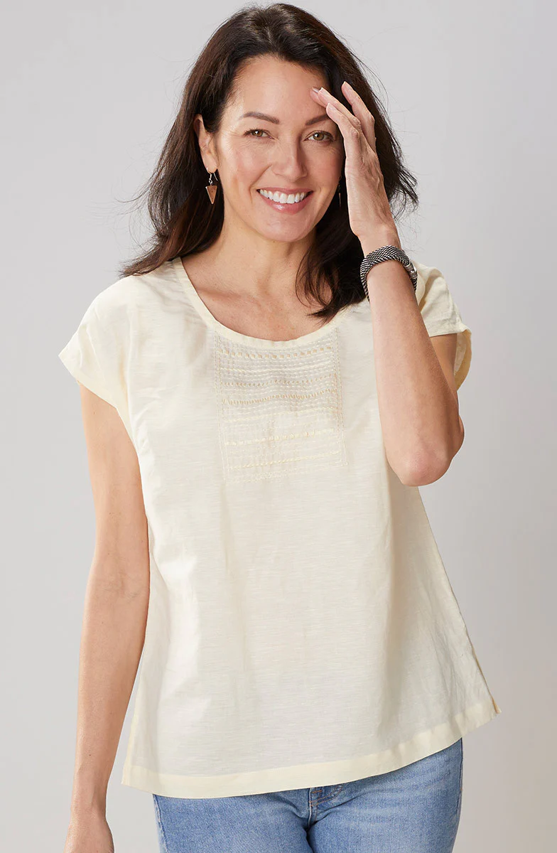 Tivisha Linen/Cotton Cap Sleeve Top - Image 10