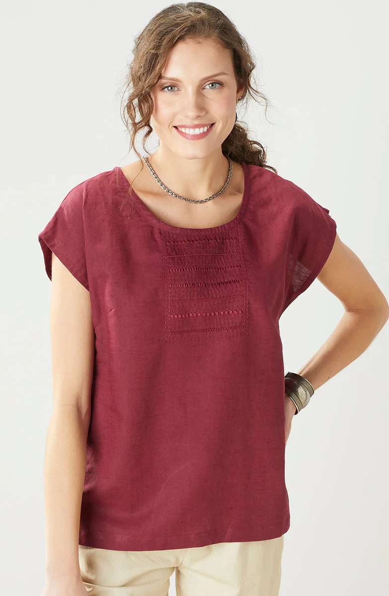 Tivisha Linen/Cotton Cap Sleeve Top - Image 18
