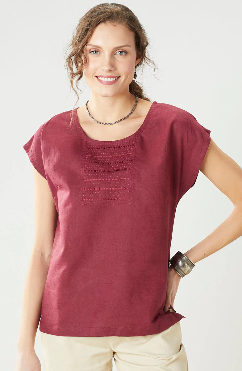Tivisha Linen/Cotton Cap Sleeve Top - Image 19