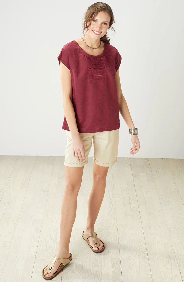 Tivisha Linen/Cotton Cap Sleeve Top - Image 20