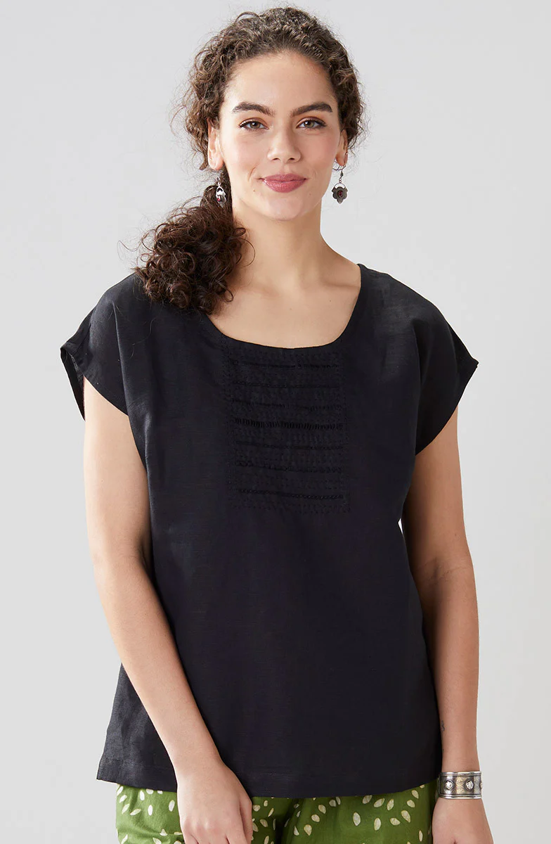 Tivisha Linen/Cotton Cap Sleeve Top - Image 25