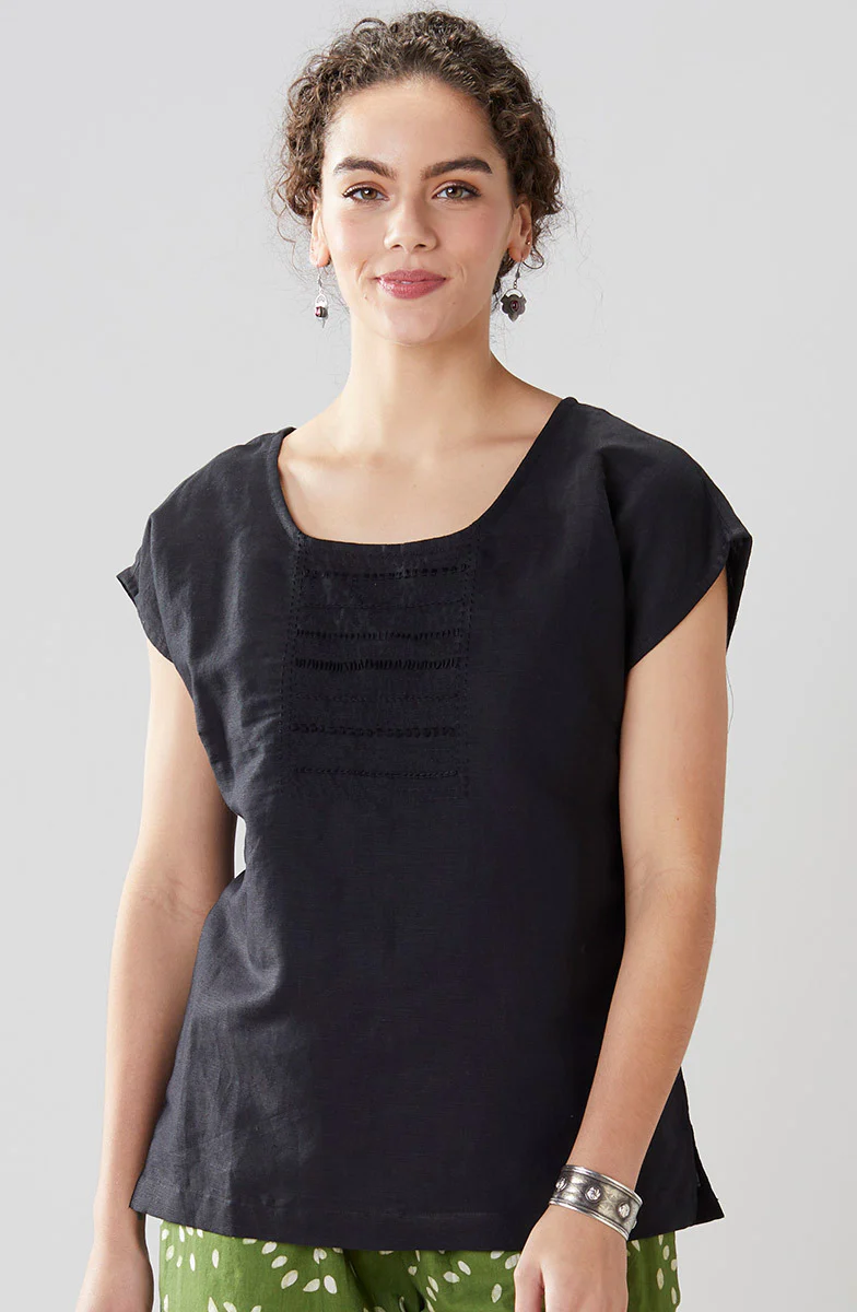 Tivisha Linen/Cotton Cap Sleeve Top - Image 26