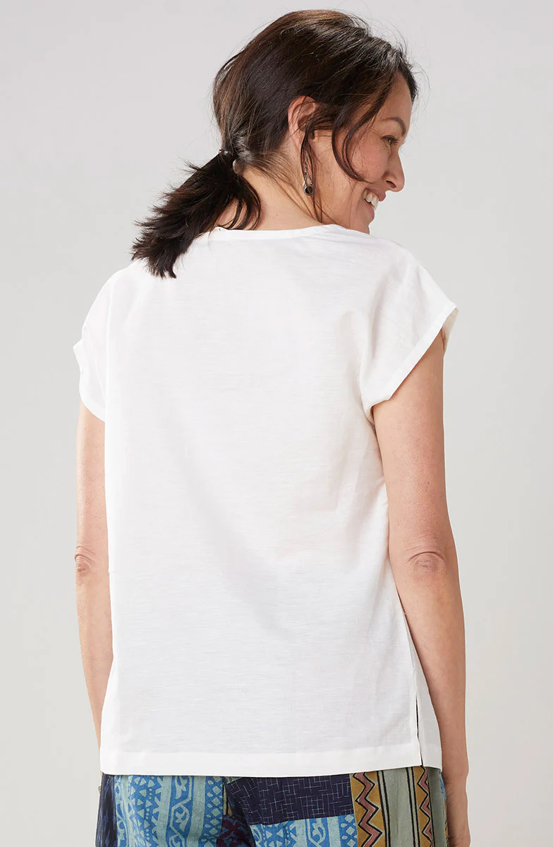Tivisha Linen/Cotton Cap Sleeve Top - Image 3