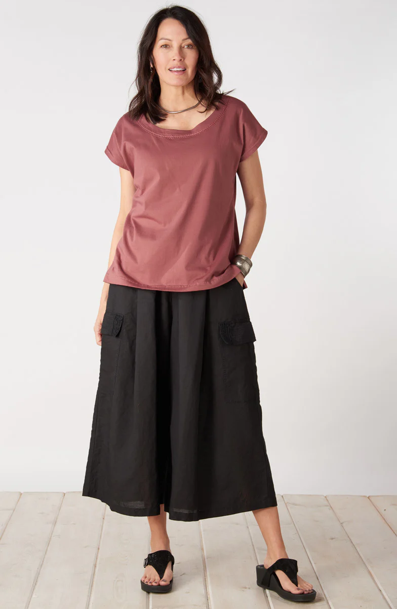 Tivisha Cotton Jersey Cap Sleeve Top - Sumac - Image 4