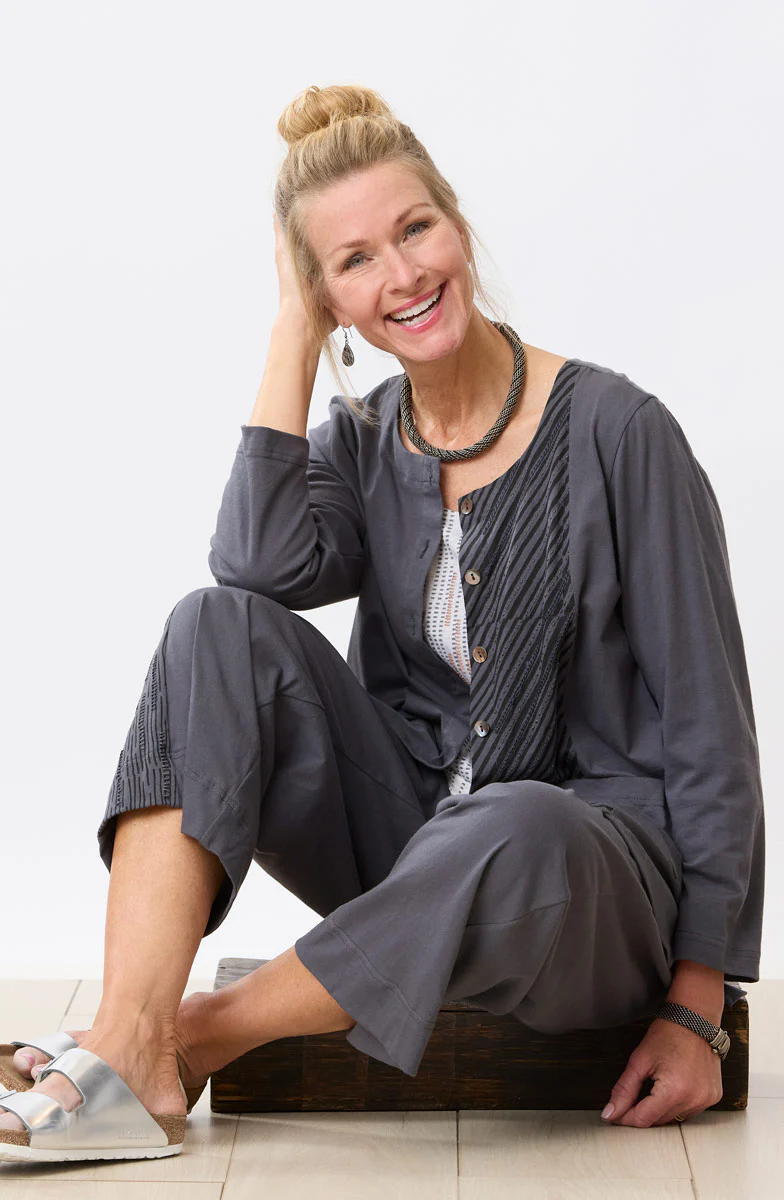 Tulika Long-Sleeve Soft Knit Jacket - Graphite - Image 3