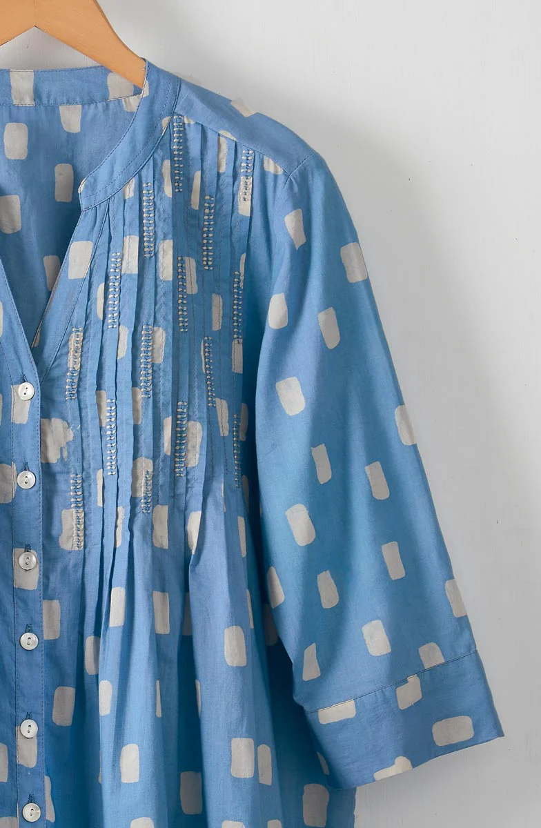 Vaishali Pleated Button-Down Tunic - Calm blue - Image 2