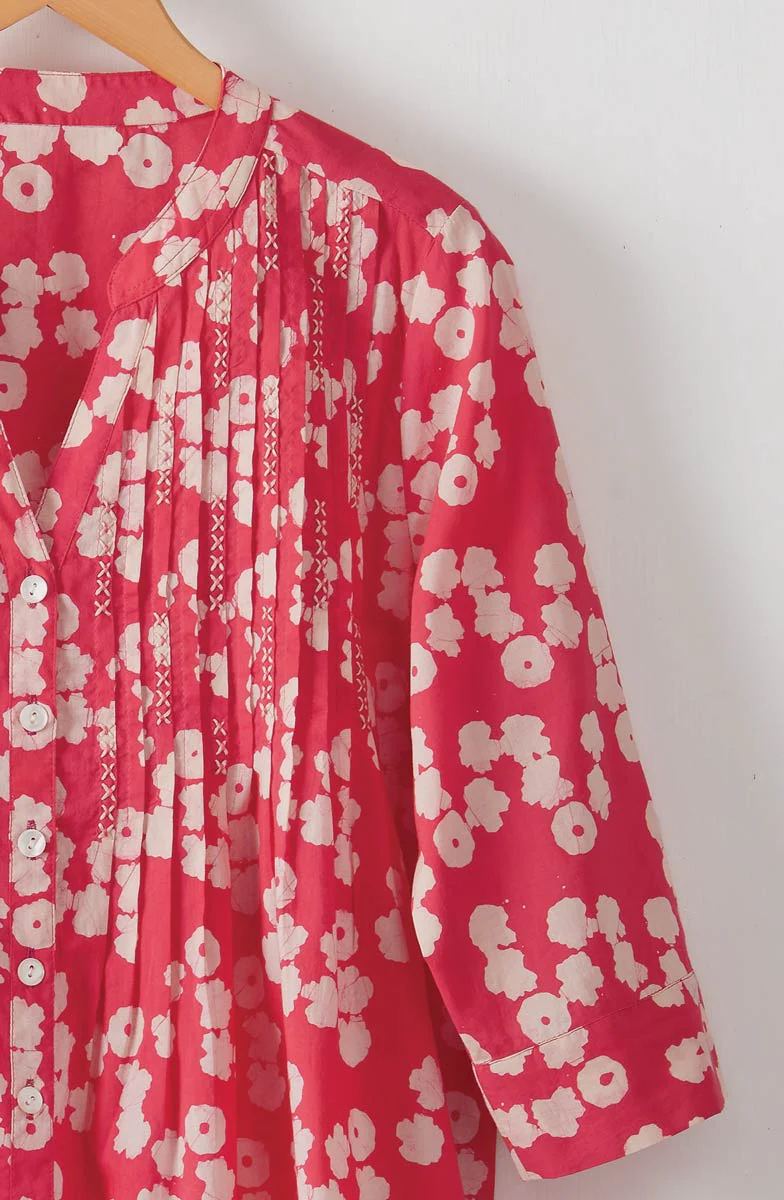 Vaishali Pleated Button-Down Tunic - Punch - Image 2