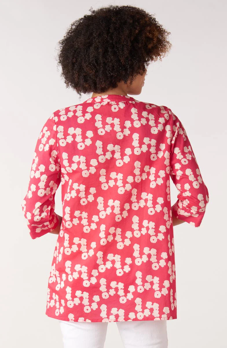 Vaishali Pleated Button-Down Tunic - Punch - Image 4
