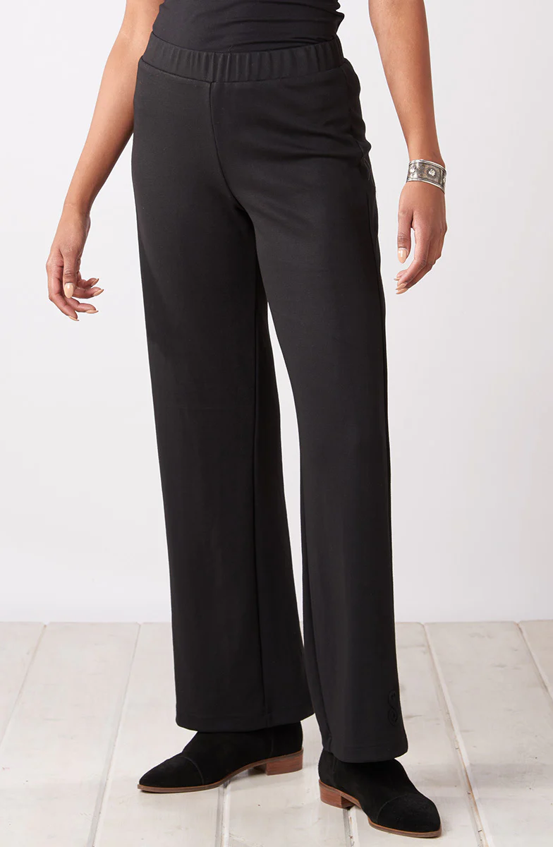 Vapi Ponte Knit Straight-Leg Pant - Black - Image 3