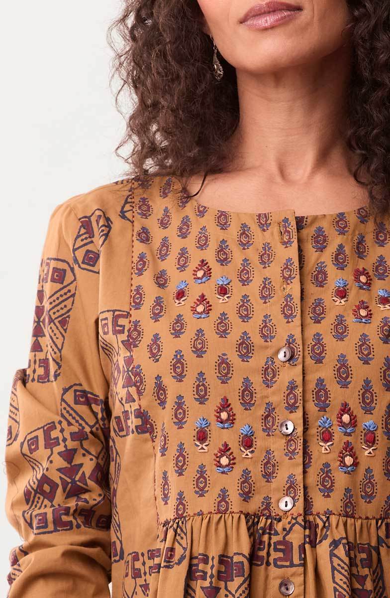Vasanti Organic Mixed Print Tunic - Maple/Multi - Image 3