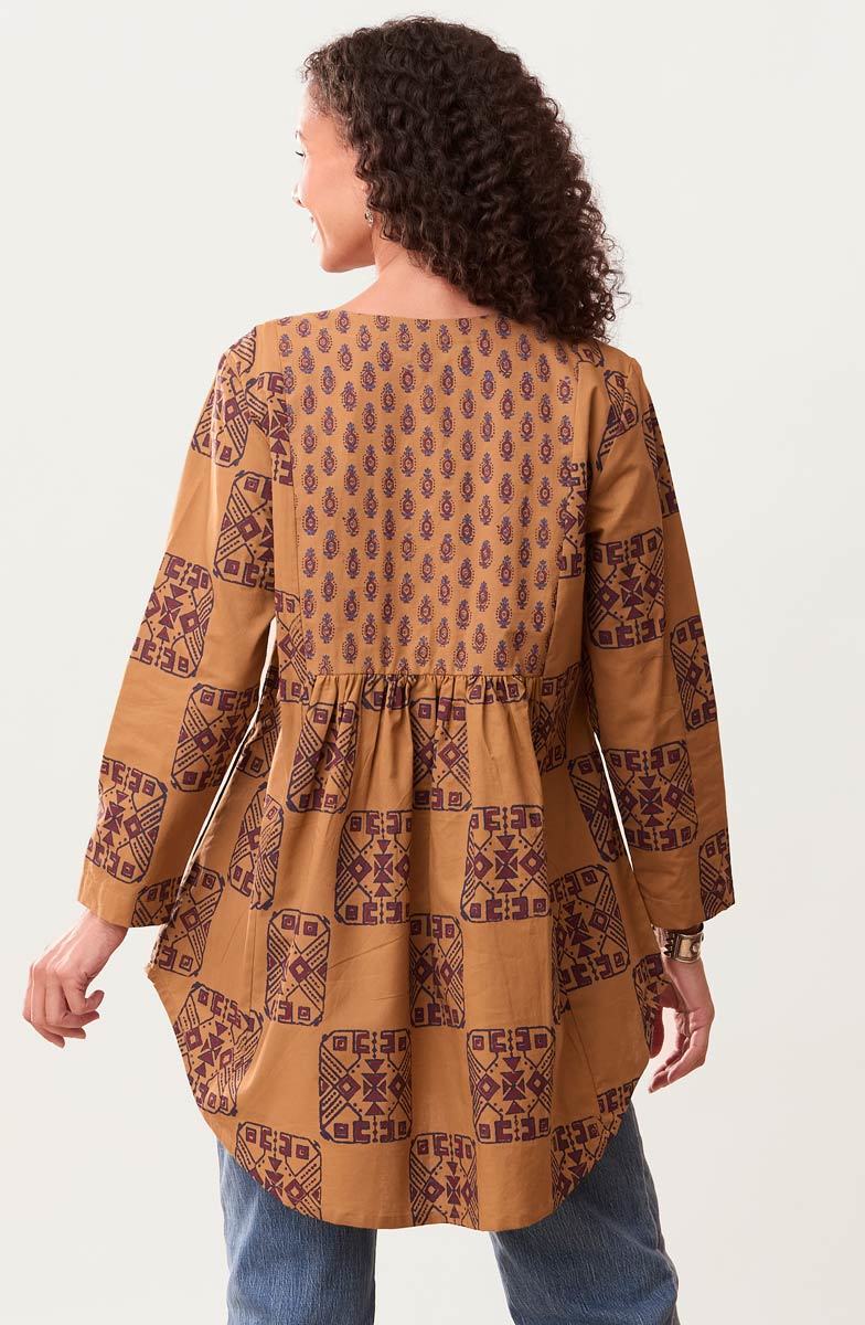 Vasanti Organic Mixed Print Tunic - Maple/Multi - Image 4